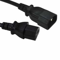 IEC Kettle C13 (M) to IEC Kettle C14 (F) 1.8m Black OEM Power Extension Cable