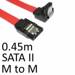 Locking SATA II (M) to Right-Angled Locking SATA II (M) 0.45m Red OEM Internal Data Cable