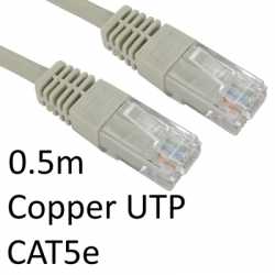 RJ45 (M) to RJ45 (M) CAT5e 0.5m Grey OEM Moulded Boot Copper UTP Network Cable