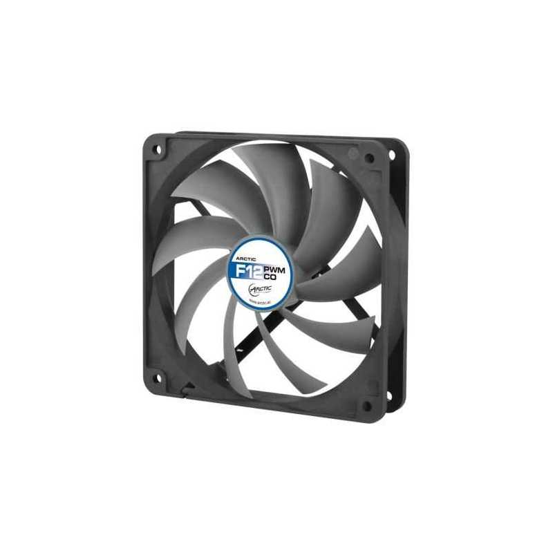 Arctic F12 12cm PWM PST Case Fan for Continuous Operation, Black & Grey, 9 Blades, Dual Ball Bearing, 6 Year Warranty