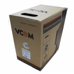 VCOM CAT5e UTP 305m Grey Retail Packaged Reel Box 24AWG 4 Pairs Solid CCA Network Cable