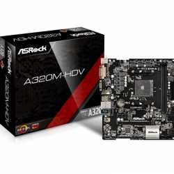 Asrock A320M-HDV R4.0, AMD A320, AM4, Micro ATX, 2 DDR4, VGA, DVI, HDMI, M.2