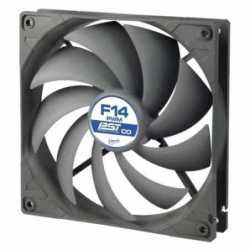 Arctic F14 14cm PWM PST Case Fan for Continuous Operation, Black & Grey, 9 Blades, Dual Ball Bearing, 6 Year Warranty
