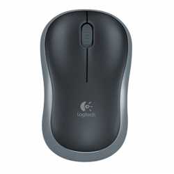 Logitech M185 Wireless Notebook Mouse, USB Nano Receiver, Black/Grey