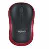 Logitech M185 Wireless Notebook Mouse, USB Nano Receiver, Black/Red