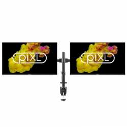 2 X piXL 24" IPS Full HD Frameless Monitors with HALF PRICE piXL Double Monitor Arm Bundle
