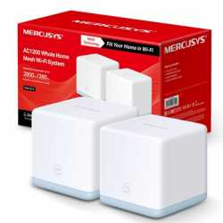 Mercusys (HALO S12) Whole-Home Mesh Wi-Fi System, 2 Pack, Dual Band AC1200, 2 x LAN on each Unit