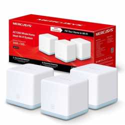 Mercusys (HALO S12) Whole-Home Mesh Wi-Fi System, 3 Pack, Dual Band AC1200, 2 x LAN on each Unit