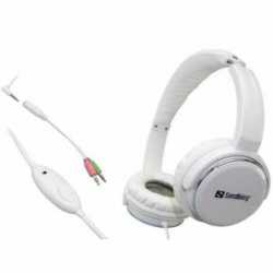 Sandberg Home'n Street Headset, Microphone on Cable, 40mm Driver, White, 5 Year Warranty