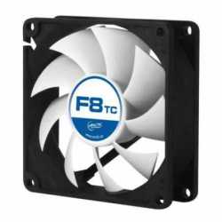 Arctic F8 8cm Temperature Controlled Case Fan, Black & White, Fluid Dynamic, 6 Year Warranty