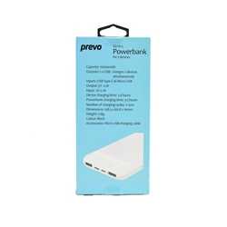 Prevo SP3012 10000mAh Slim Dual-Port Powerbank White