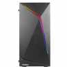 Antec NX300 ATX Gaming Case with Window, No PSU, Tempered Glass, ARGB Rear Fan & Front ARGB LED Strip, LED Control Button, Black