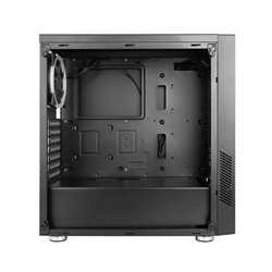 Antec NX300 ATX Gaming Case with Window, No PSU, Tempered Glass, ARGB Rear Fan & Front ARGB LED Strip, LED Control Button, Black