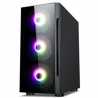 CiT Flash Micro Tower 1 x USB 3.0 / 2 x USB 2.0 Tempered Glass Side & Front Window Panels Black Case with RGB LED Fans
