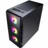 CiT Flash Micro Tower 1 x USB 3.0 / 2 x USB 2.0 Tempered Glass Side & Front Window Panels Black Case with RGB LED Fans