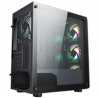 CiT Flash Micro Tower 1 x USB 3.0 / 2 x USB 2.0 Tempered Glass Side & Front Window Panels Black Case with RGB LED Fans
