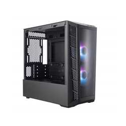 Cooler Master MasterBox MB320L ARGB Micro Tower 2 x USB 3.2 Gen 1 Edge-to-Edge Tempered Glass Side Window Panel Black Case with 