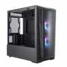 Cooler Master MasterBox MB320L ARGB Micro Tower 2 x USB 3.2 Gen 1 Edge-to-Edge Tempered Glass Side Window Panel Black Case with 