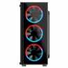 Cronus Metis Mid Tower 1 x USB 3.0 / 2 x USB 2.0 Tempered Glass Side Window Panel Black Case with RGB LED Fans & I/O Panel Contr