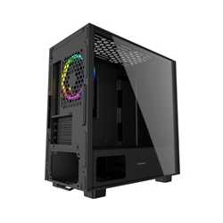 GameMax Commando Micro Tower 1 x USB 3.0 / 2 x USB 2.0 Tempered Glass Side Window Panel Black Case with Addressable RGB LED Fan