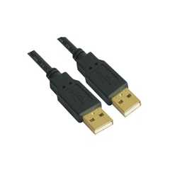 VCOM USB 2.0 A (M) to USB 2.0 A (M) 3m Black Retail Packaged Data Cable