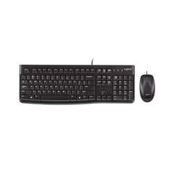 Logitech MK120 Wired Keyboard and Mouse Desktop Kit, USB, Low Profile