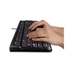 Logitech MK120 Wired Keyboard and Mouse Desktop Kit, USB, Low Profile