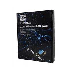 Evo Labs PCI-Express Full Height AC1200 Dual Band WiFi Card with Detachable Antennas
