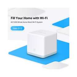 Mercusys (HALO S12) Whole-Home Mesh Wi-Fi System, 3 Pack, Dual Band AC1200, 2 x LAN on each Unit