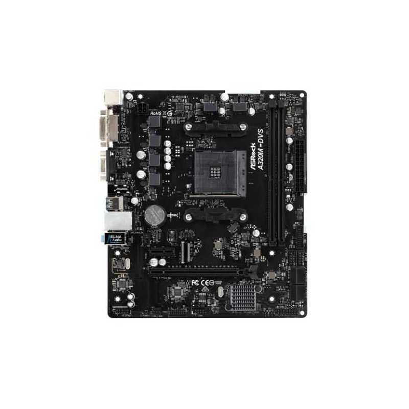 Asrock A320M-DVS R3.0, AMD A320, AM4, Micro ATX, 2 DDR4, VGA, DVI