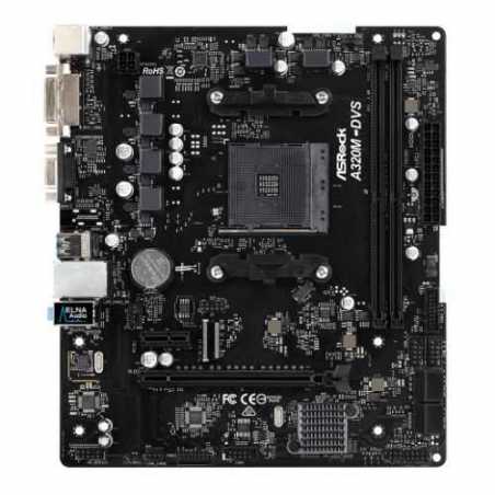 Asrock A320M-DVS R3.0, AMD A320, AM4, Micro ATX, 2 DDR4, VGA, DVI