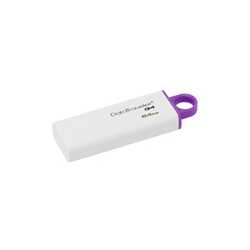 Kingston 64GB USB 3.0 Memory Pen, DataTraveler G4, White/Purple, Lid