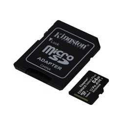 Kingston 64GB Canvas Select Plus Micro SD Card with SD Adapter, UHS-I Class 10 with A1 App Performance