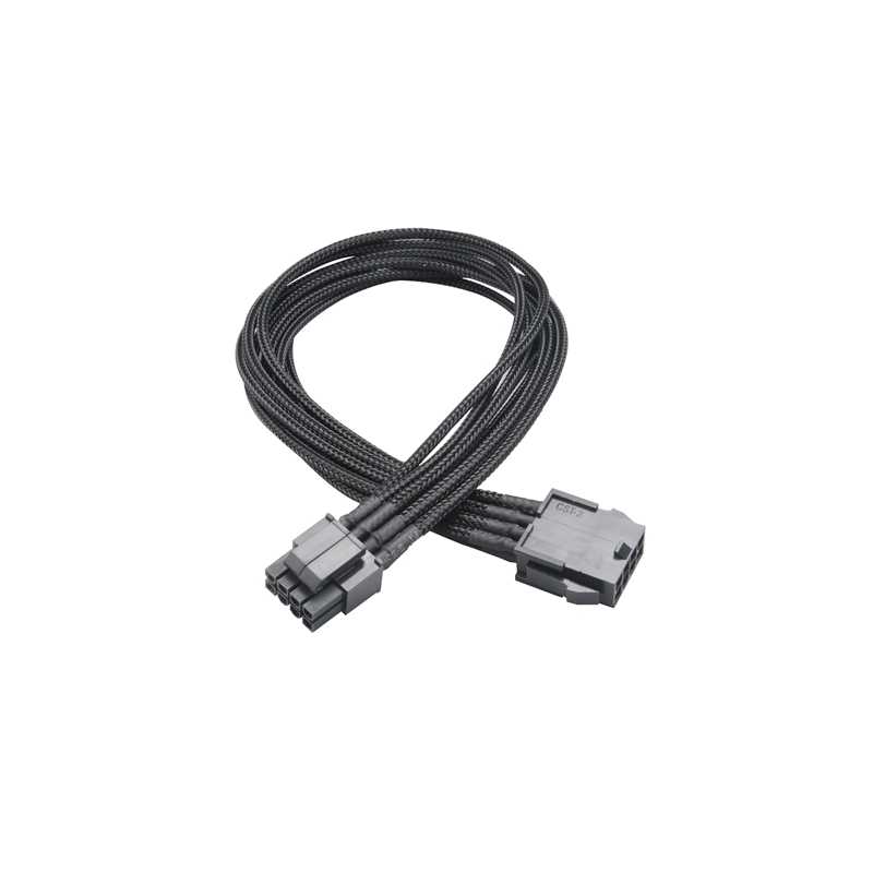Akasa FLEXA P8 8-Pin ATX PSU (F) to 8-Pin ATX PSU (m) 0.40m Black Mesh Sleeved Retail Packaged Internal Extension Cable