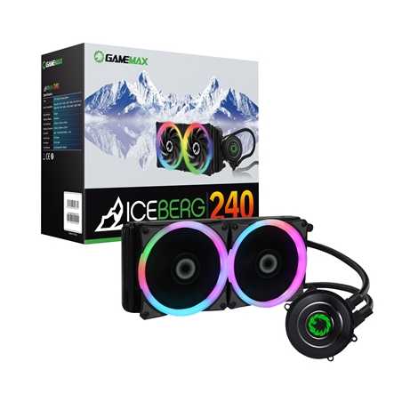GameMax Iceberg Universal Socket 240mm PWM 1800RPM RGB LED AiO Liquid CPU Cooler