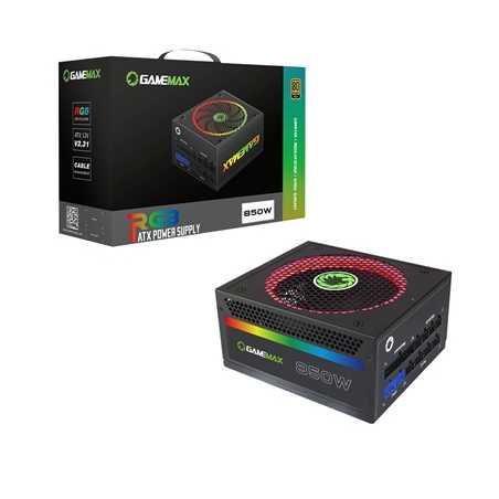 GameMax RGB 850W 140mm Ultra Silent RGB Ring Fan 80 PLUS Gold Fully Modular PSU