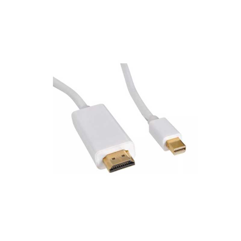 Sandberg Mini DisplayPort 1.2 Male to HDMI Male Converter Cable, 2 Metres, 5 Year Warranty