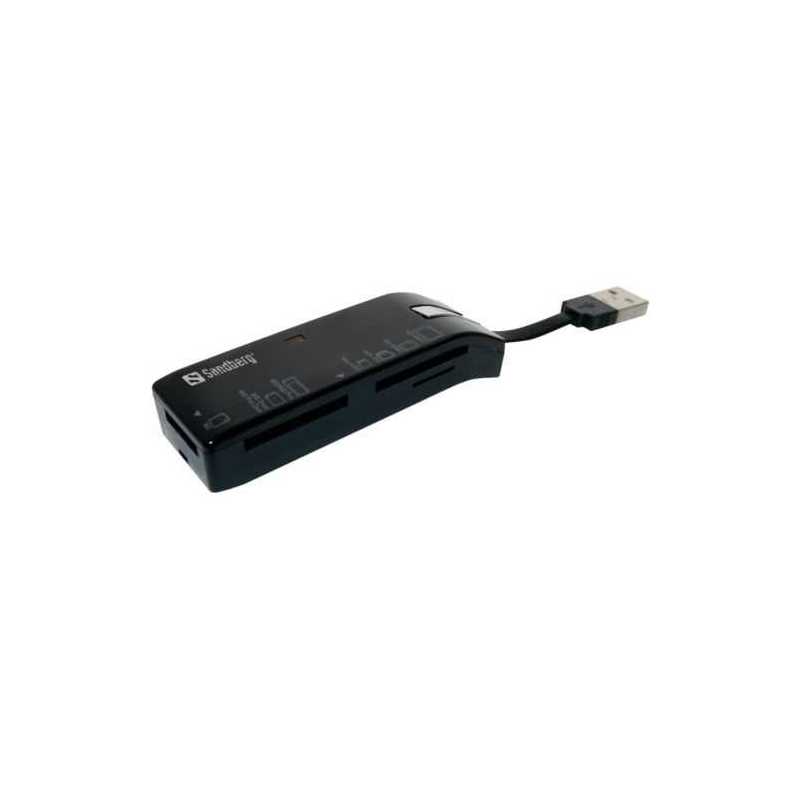 Sandberg (133-68) Pocket Card Reader, Black, USB 2.0, 5 Year Warranty