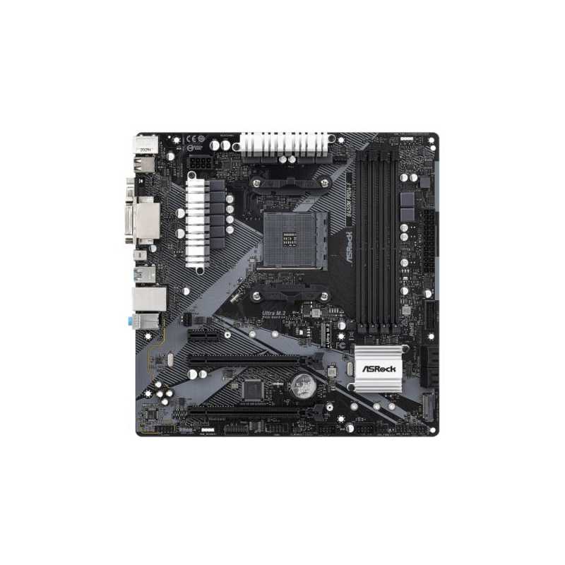 Asrock B450M Pro4-F R2.0, AMD B450, AM4, Micro ATX, 4 DDR4, XFire, VGA, DVI, HDMI, M.2, RGB