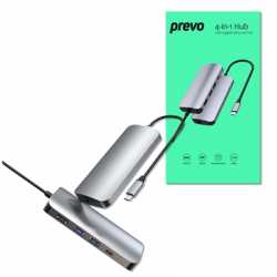 PREVO 501R USB Type-C 4-In-1 Hub with Gigabit Ethernet Port