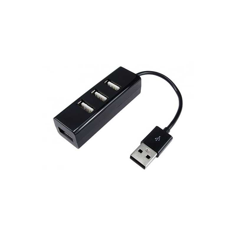 Spire External 4-Port USB 2.0 Hub, Built-in Cable, USB Powered