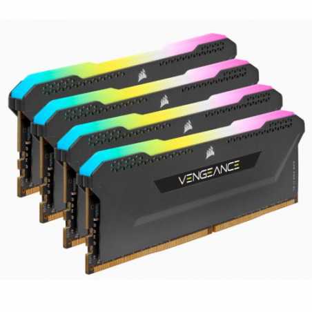 Corsair Vengeance RGB Pro SL 64GB Memory Kit (4 x 16GB), DDR4, 3200MHz (PC4-25600), CL16, XMP 2.0, Black