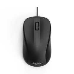 Hama MC-300 Wired Optical Mouse, 1200 DPI, USB, 3 Buttons, Black