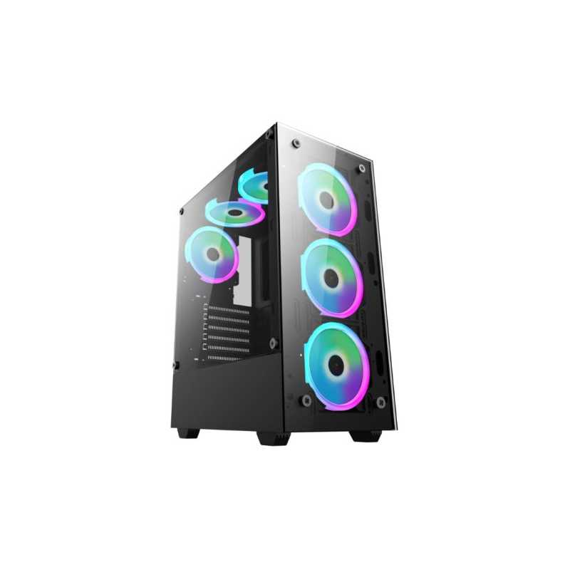 Jedel Trooper 81 RGB Gaming Case w/ Glass Side & Front, ATX, 6 x RGB Fans, LED Control Button