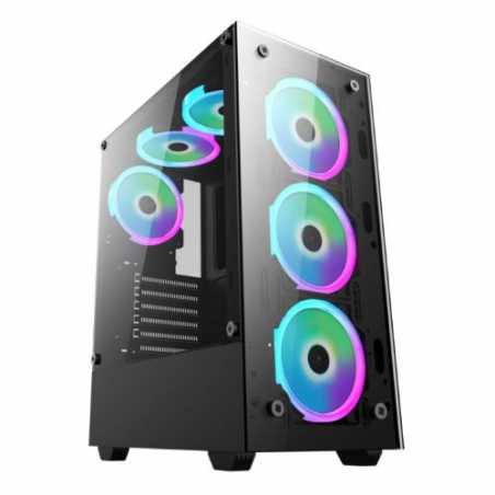Jedel Trooper 81 RGB Gaming Case w/ Glass Side & Front, ATX, 6 x RGB Fans, LED Control Button