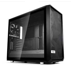 Fractal Design Meshify S2 (Black TG) Gaming Case w/ Light Tint Glass Window, E-ATX, Angular Mesh Ventilation, 3 Fans, Fan Hub, D