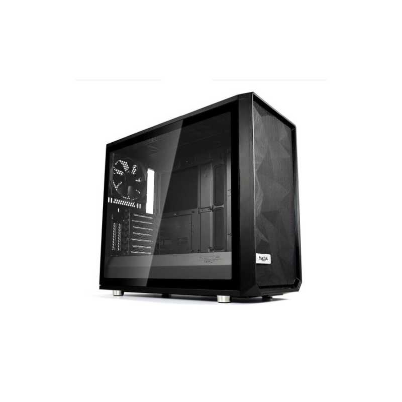 Fractal Design Meshify S2 (Black TG) Gaming Case w/ Light Tint Glass Window, E-ATX, Angular Mesh Ventilation, 3 Fans, Fan Hub, D