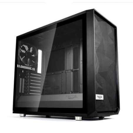 Fractal Design Meshify S2 (Black TG) Gaming Case w/ Light Tint Glass Window, E-ATX, Angular Mesh Ventilation, 3 Fans, Fan Hub, D