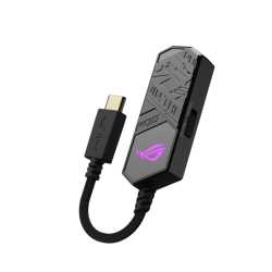 Asus ROG Clavis AI Noise-Cancelling Mic Adapter, USB-C to 3.5mm, Eliminates Background Noise, RGB Lighting