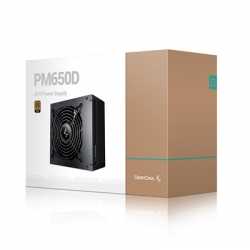 DeepCool PM650D 650W Power Supply Unit, 120mm Silent High Performance Fan, 80 PLUS Gold, Non Modular, UK Plug, Flat Black Cables
